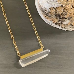 Quartz Crystal & Brass Necklace